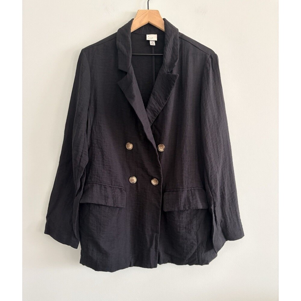 A New Day Blazer Jacket Women's Size XL Rayon Nylon Blend Pockets Classic